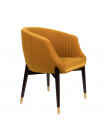 DOLLY - Chaise confortable velours Jaune