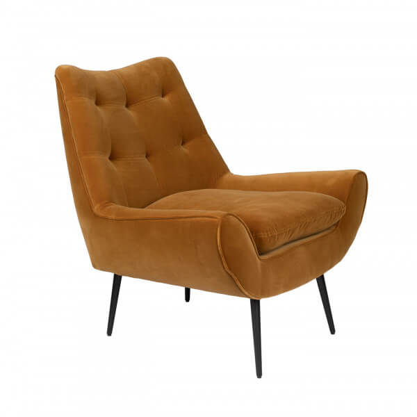 Velvet lounge chair Glodis