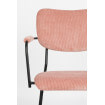 Chaise repas velours rose zuiver