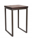 NEVADA - Tavolo da bar 70 cm acciaio/legno massiccio scuro