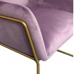 Purple velvet armchair Golden
