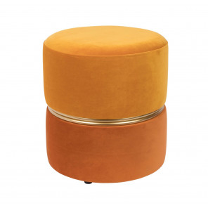 Art Deco Samt Sitzsack gelb/orange