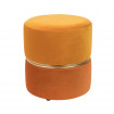 ART DECO - Sgabello pouf in velluto arancione