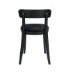 Chaise de repas design velours bois noir 