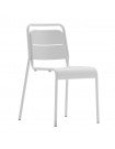 MALAGA - Chaise de terrasse acier blanc