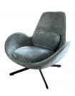 SPACE - Contemporary armchair in blue grey velvet