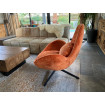 SPACE - Swivel armchair in orange velvet