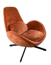 SPACE - Contemporary armchair in orange velvet