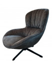 TESSANO - Modern swivel armchair in grey velvet