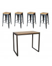NEVADA - Heigh dining set 120 cm 4 stools