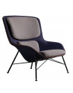 ROCKWELL - Modern armchair in blue and grey fabric