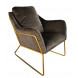 GOLDEN - Sessel aus grauem Samt und goldfarbenem Metall