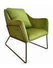 GOLDEN - Cozy armchair in green velvet and gold metal