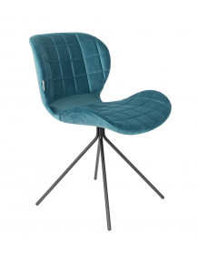 OMG silla de terciopelo azul Zuiver