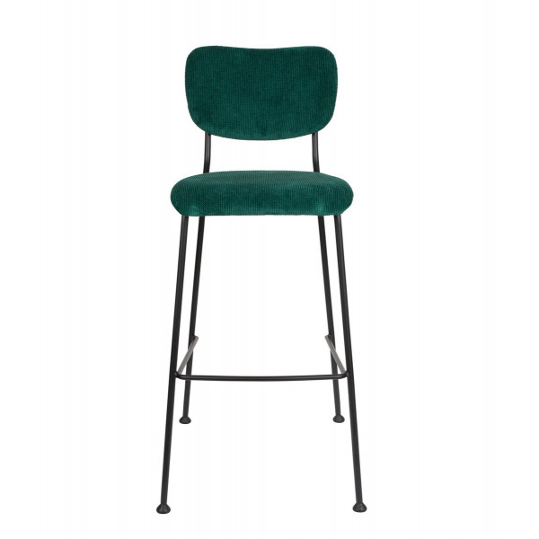 BENSON - Green Velvet bar stool Zuiver