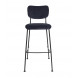 BENSON - Retro bar chair in dark blue velvet