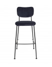 BENSON - Retro bar chair in dark blue velvet