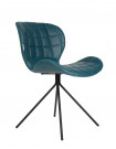 OMG - Chaise design aspect cuir bleu