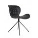 OMG - Chaise design aspect cuir noir