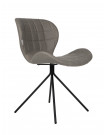 OMG - Dining chair in grey leather aspect