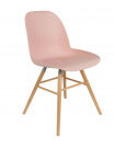 ALBERT KUIP - Pink dining chair with wooden legs