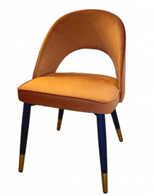 Chaise velours orange Ardec