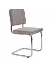 RIDGE - Chaise de repas en velours gris