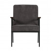 SALLY - Dark grey ribcord lounge chair