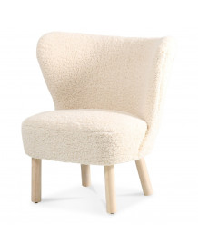 JAZZ - Sessel mit Fell aus weißem Schafsfell