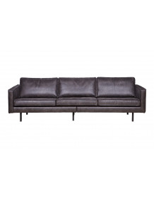 RODEO - Black leather sofa L277