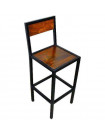 FACTORY - Chaise haute en acier et bois 75 cm