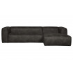 BEAN - Left corner sofa 5 seats eco leather black L305