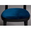 BRANDON - Chaise de repas bleu tissu zoom