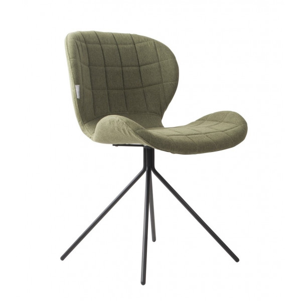 Chaise design OMG tissu vert