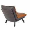 LAZY SACK - Lounge-Sessel in brauner Lederoptik mit Rückenlehne und Fußstütze