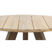 ABBY - Mesa de comedor redonda en madera natural L129 con tapa zoom