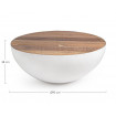 SHELLY - Table basse en bois et acier blanc bois dimensions