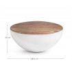 SHELLY - Table basse en bois et acier blanc dimensions