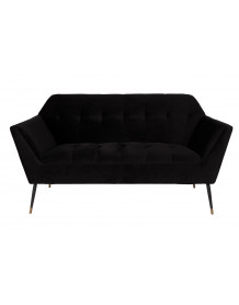 KATE - 2-sitziges Sofa aus schwarzem Samt L149