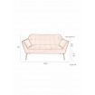 KATE - Sofá de 2 plazas L149 en terciopelo rosa estampado