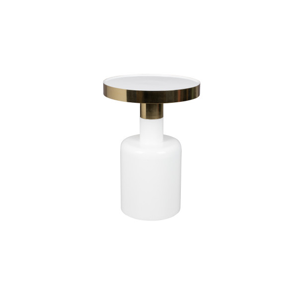 GLAM - Table d'appoint ronde blanche 
