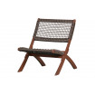 LOIS - Beige in and out lounge chair with rest foot