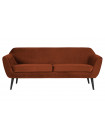 ROCCO - Sofa aus Samt L187, rostfarben