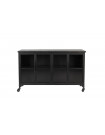 FERRE - Low Cabinet in black wood and steel