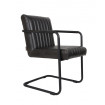 STITCHED - Retro-Sessel aus schwarzem Kunstleder, schwarz