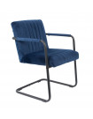STITCHED - Retro blue velvet armchair