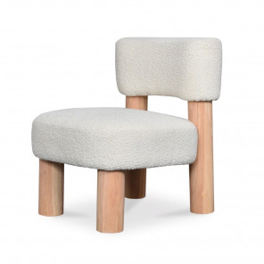 MEGEVE- Sessel mit weißem Bouclé-Stoff bezogen