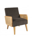LODGE - Black velvet armchair