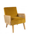 LODGE - Yellow velvet armchair