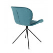 Blue velvet dining chair by Zuiver